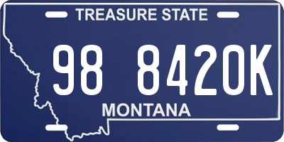MT license plate 988420K