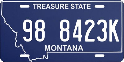 MT license plate 988423K