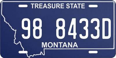 MT license plate 988433D