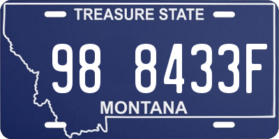 MT license plate 988433F