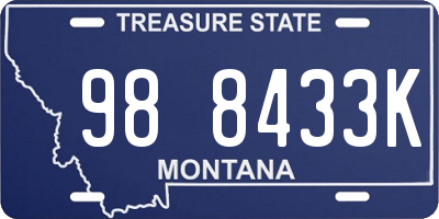 MT license plate 988433K