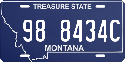 MT license plate 988434C