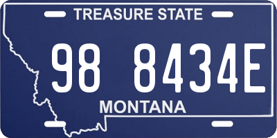 MT license plate 988434E