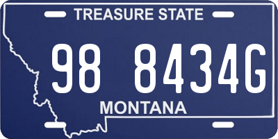 MT license plate 988434G