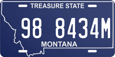 MT license plate 988434M