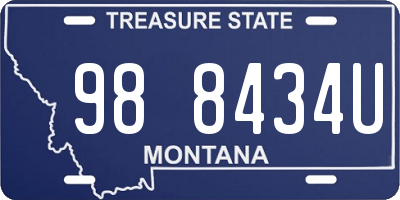 MT license plate 988434U