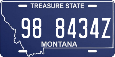 MT license plate 988434Z