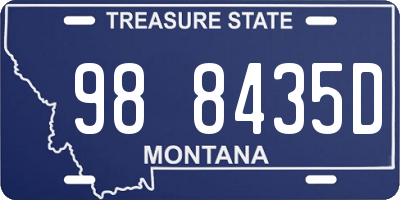 MT license plate 988435D