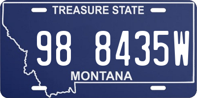 MT license plate 988435W