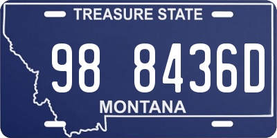 MT license plate 988436D