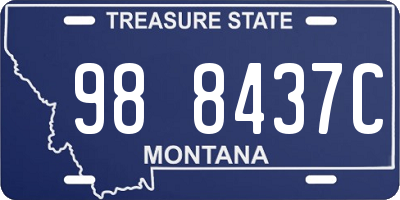 MT license plate 988437C