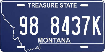 MT license plate 988437K