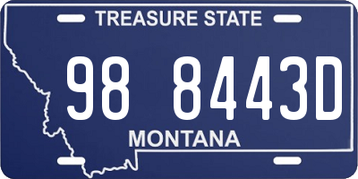 MT license plate 988443D