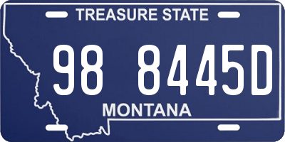 MT license plate 988445D