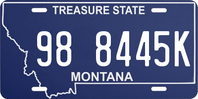 MT license plate 988445K