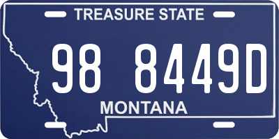 MT license plate 988449D