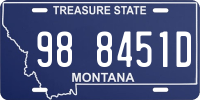 MT license plate 988451D
