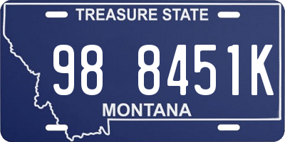 MT license plate 988451K