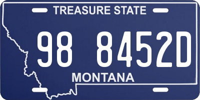 MT license plate 988452D