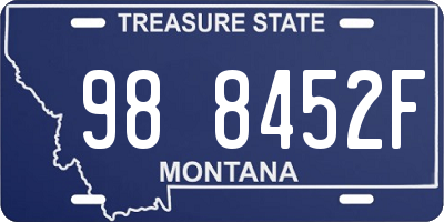 MT license plate 988452F