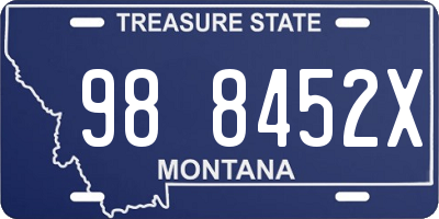 MT license plate 988452X