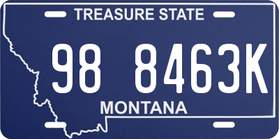 MT license plate 988463K