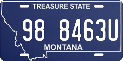 MT license plate 988463U