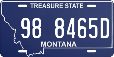 MT license plate 988465D