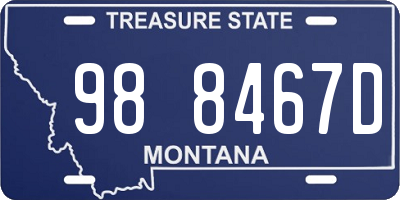 MT license plate 988467D