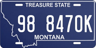 MT license plate 988470K