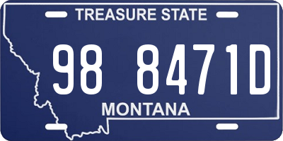 MT license plate 988471D