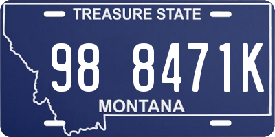 MT license plate 988471K