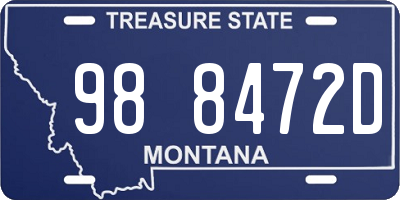 MT license plate 988472D