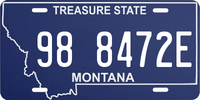 MT license plate 988472E