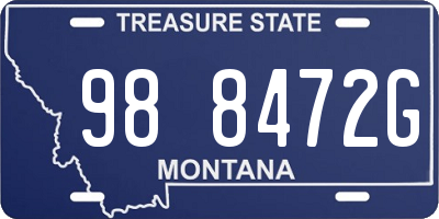 MT license plate 988472G