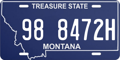 MT license plate 988472H