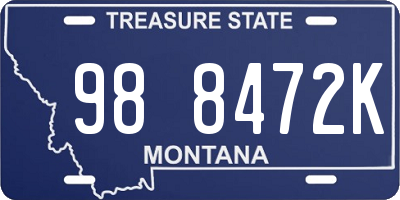 MT license plate 988472K