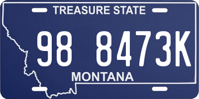 MT license plate 988473K