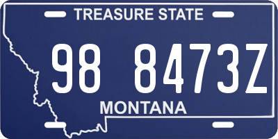 MT license plate 988473Z