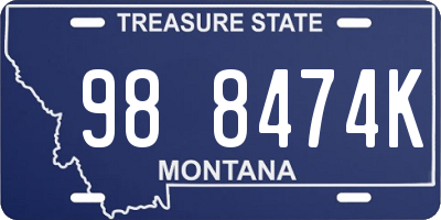 MT license plate 988474K