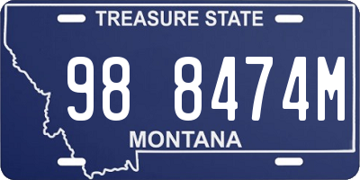 MT license plate 988474M