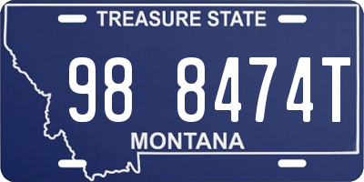 MT license plate 988474T