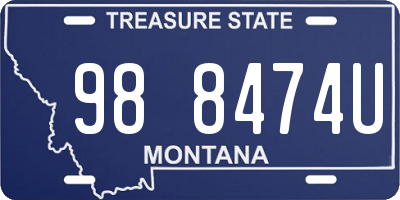MT license plate 988474U