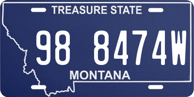 MT license plate 988474W