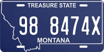MT license plate 988474X