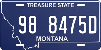 MT license plate 988475D