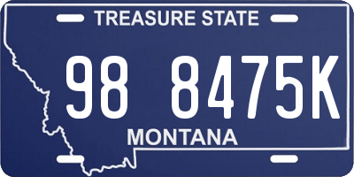 MT license plate 988475K