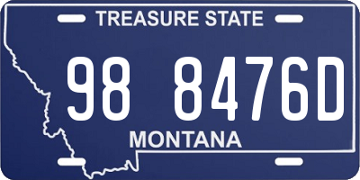 MT license plate 988476D