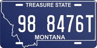 MT license plate 988476T