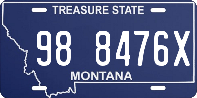 MT license plate 988476X